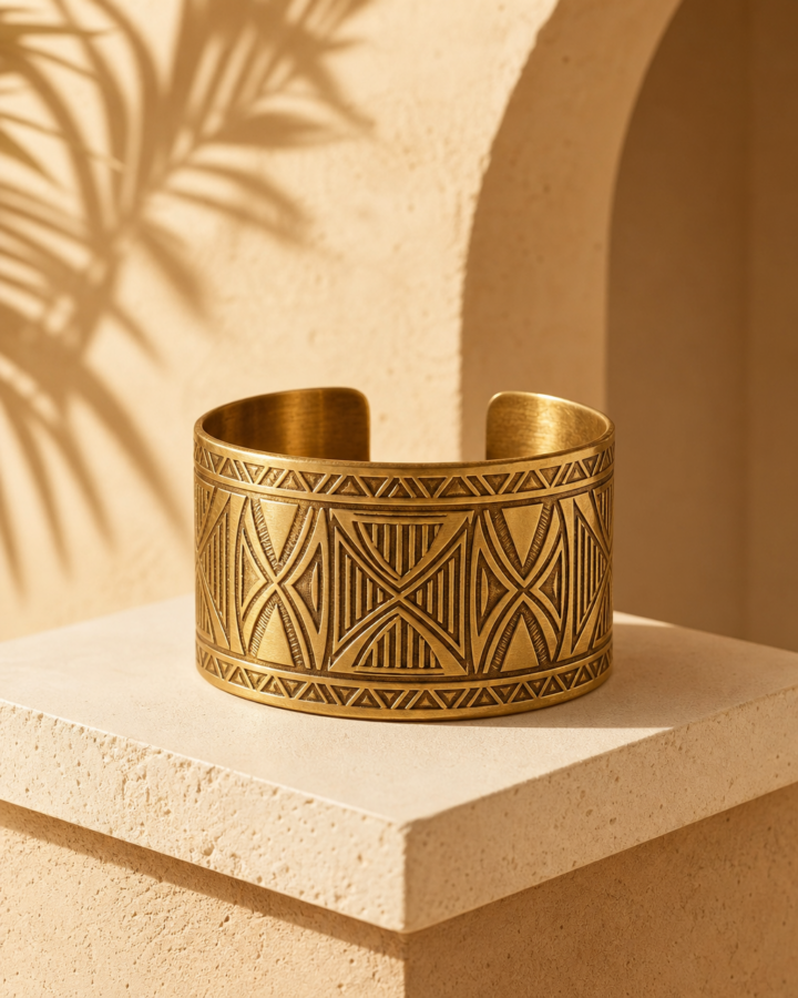 Gold brass cuff