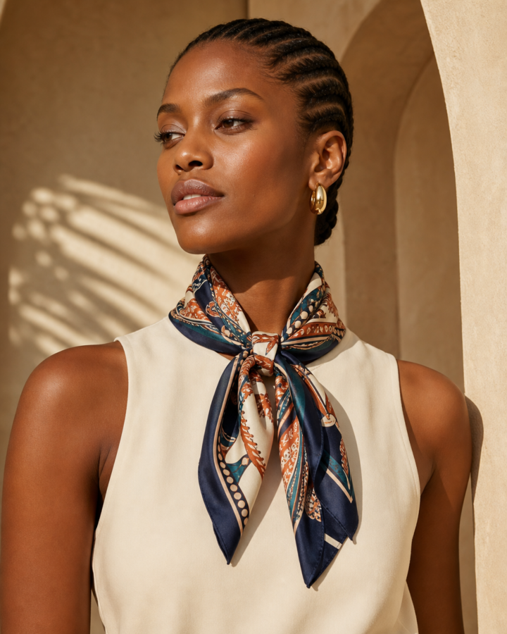 Asha Printed Silk Scarf