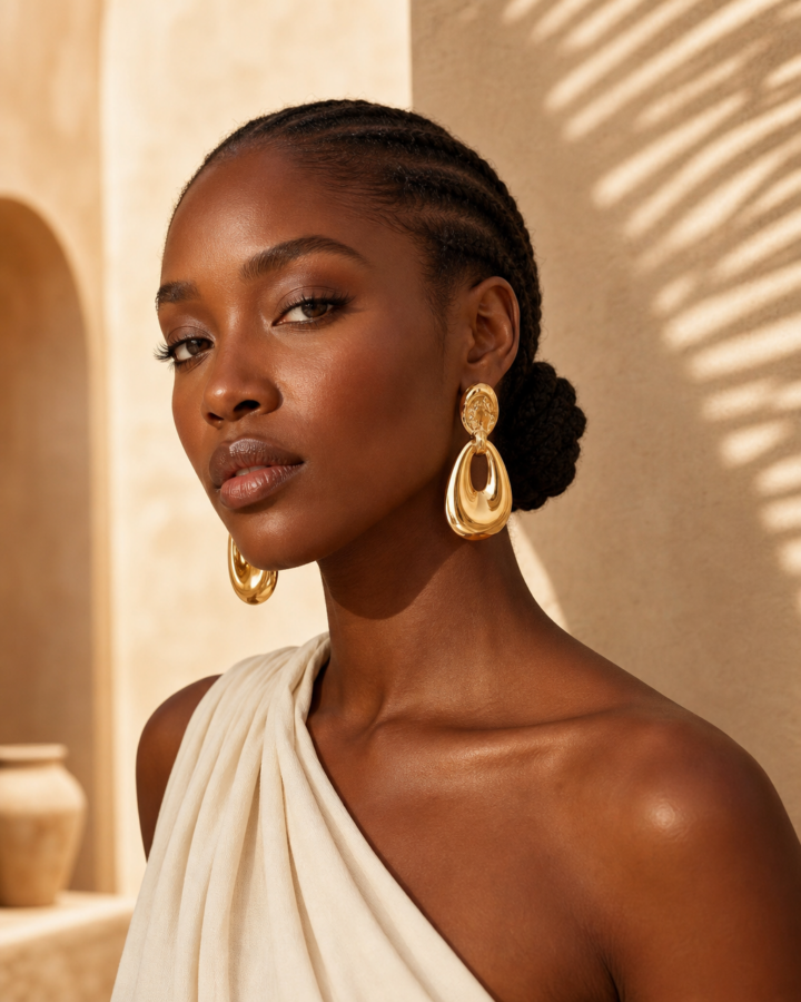 Gold sculptural earrings