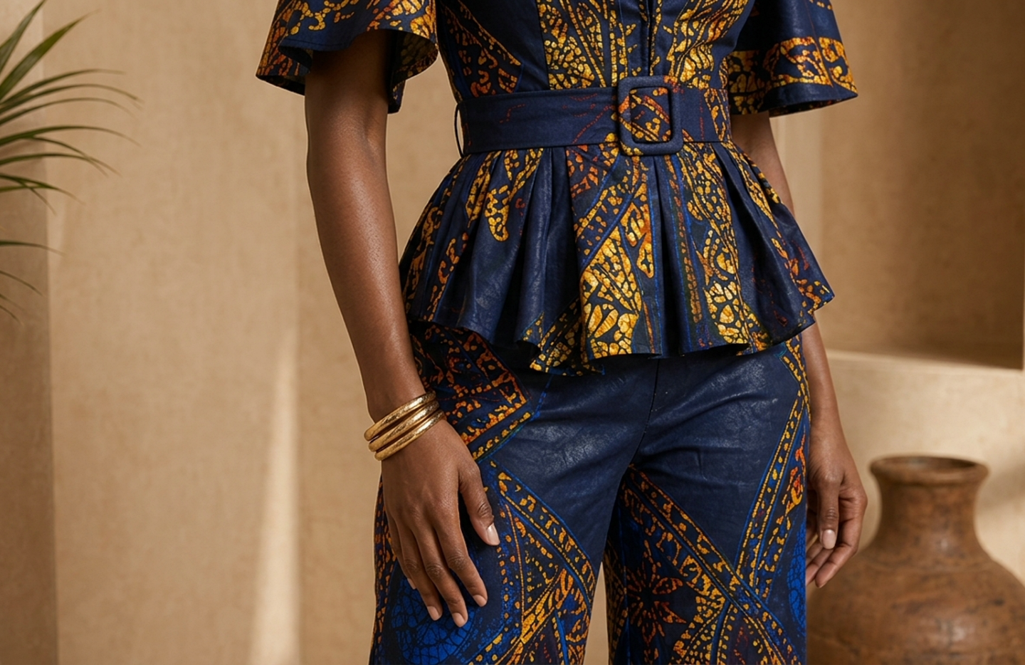 Detail editorial view of the Ayo Jumpsuit