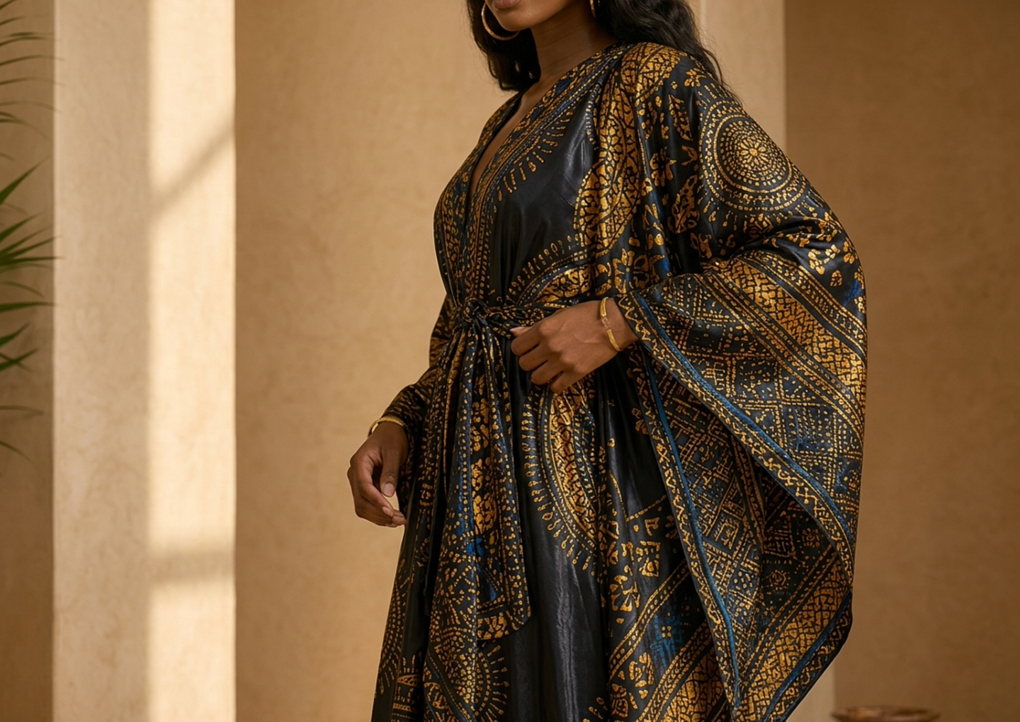 Close editorial view of the Binta Kaftan
