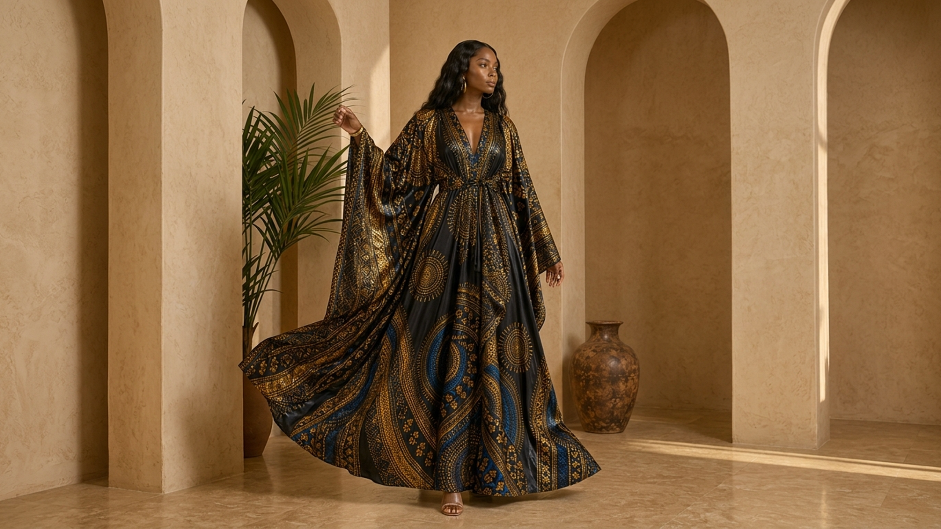 Editorial movement view of the Binta Kaftan