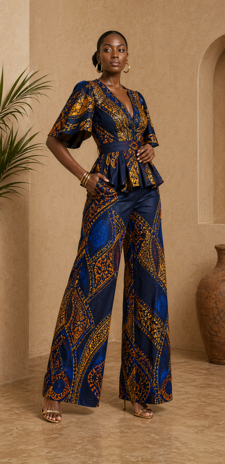 Model wearing or styling the Ayo Jumpsuit