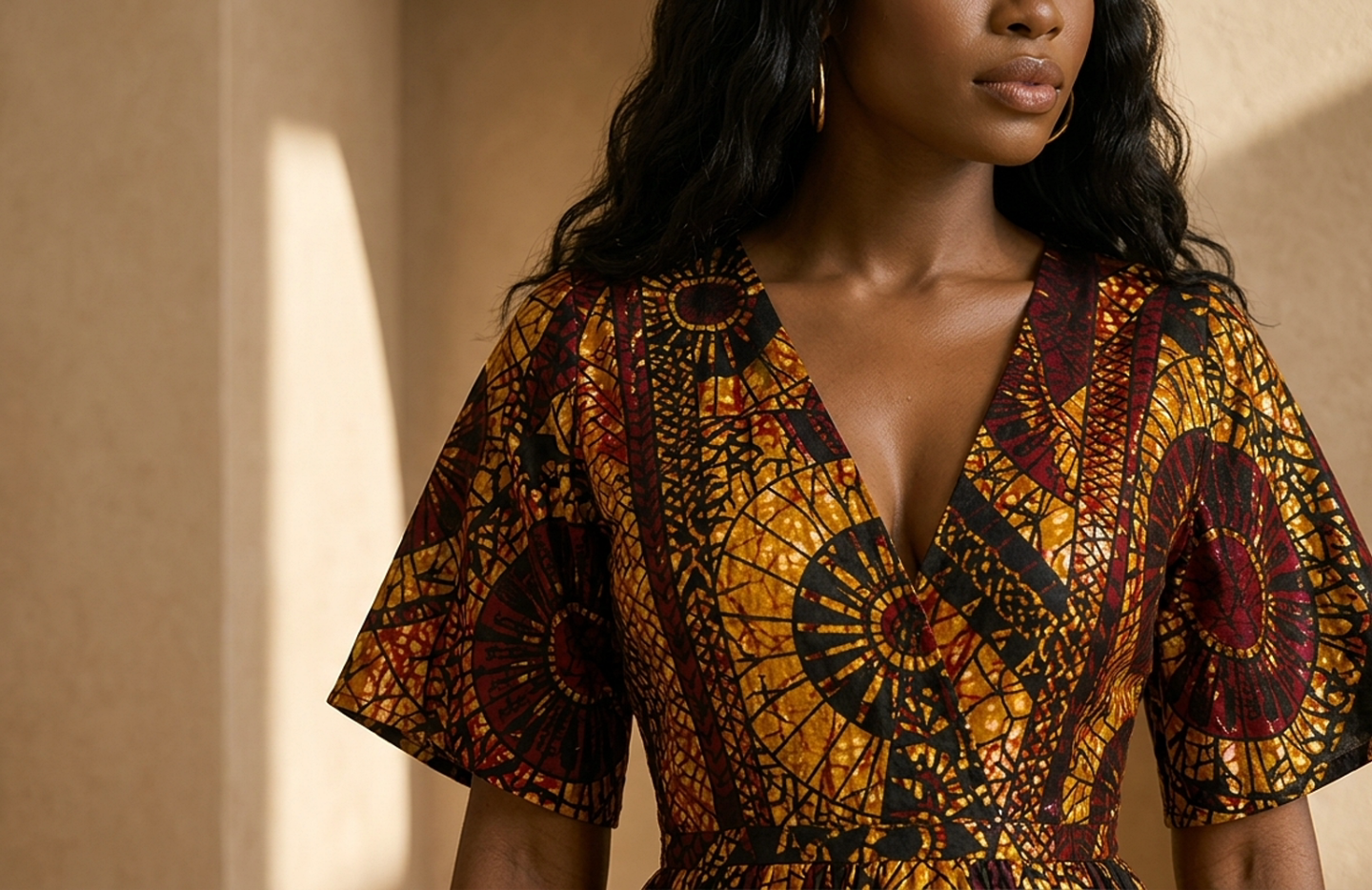 Detail editorial view of the Esi Tiered Maxi Dress