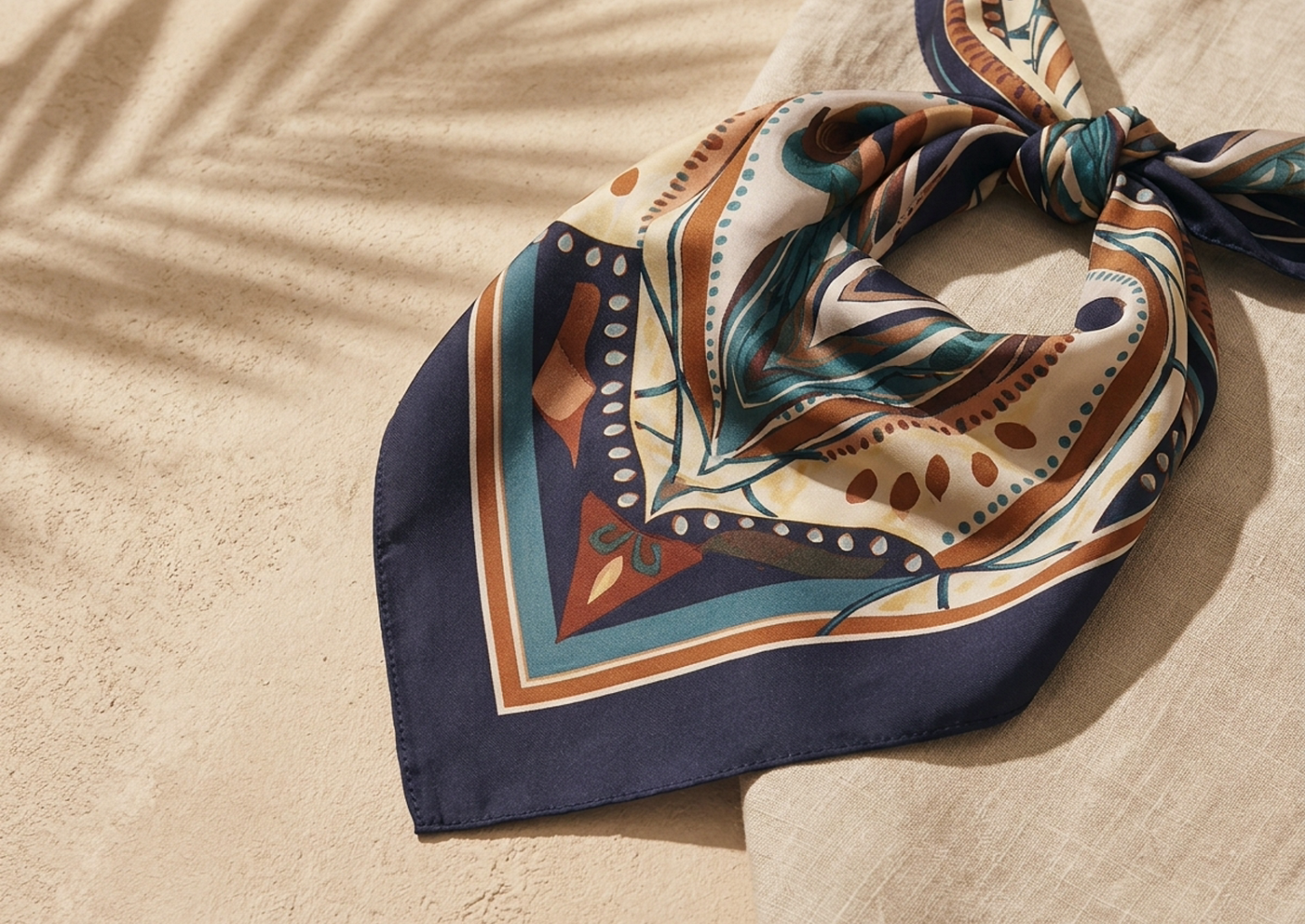 Close editorial view of the Ibi Printed Neckerchief