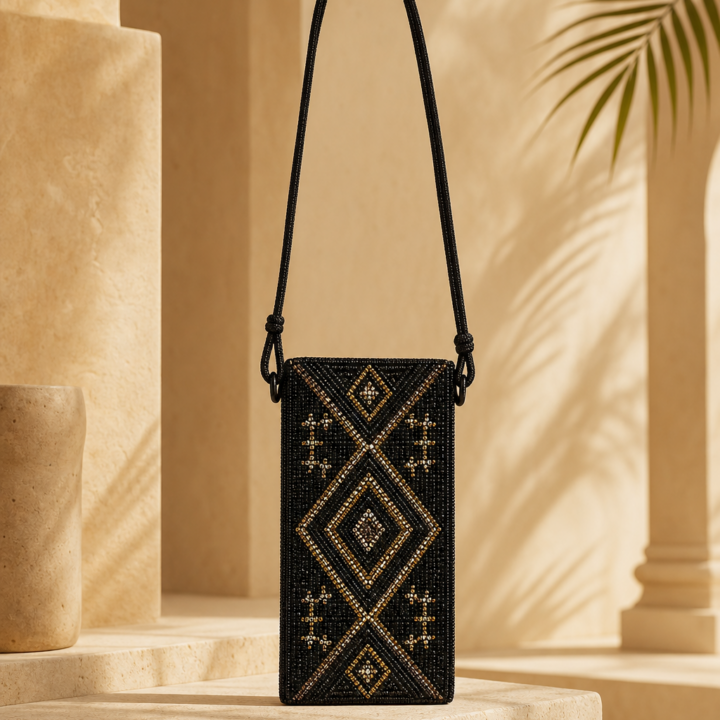 Jali Beaded Phone Pouch