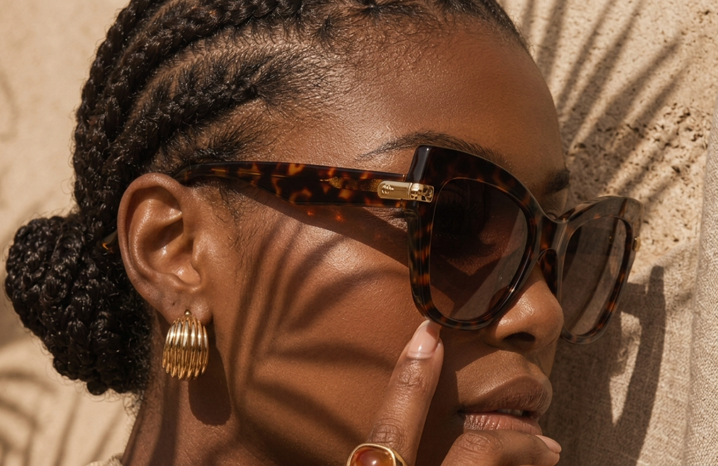 Detail editorial view of the Nairobi Statement Sunglasses
