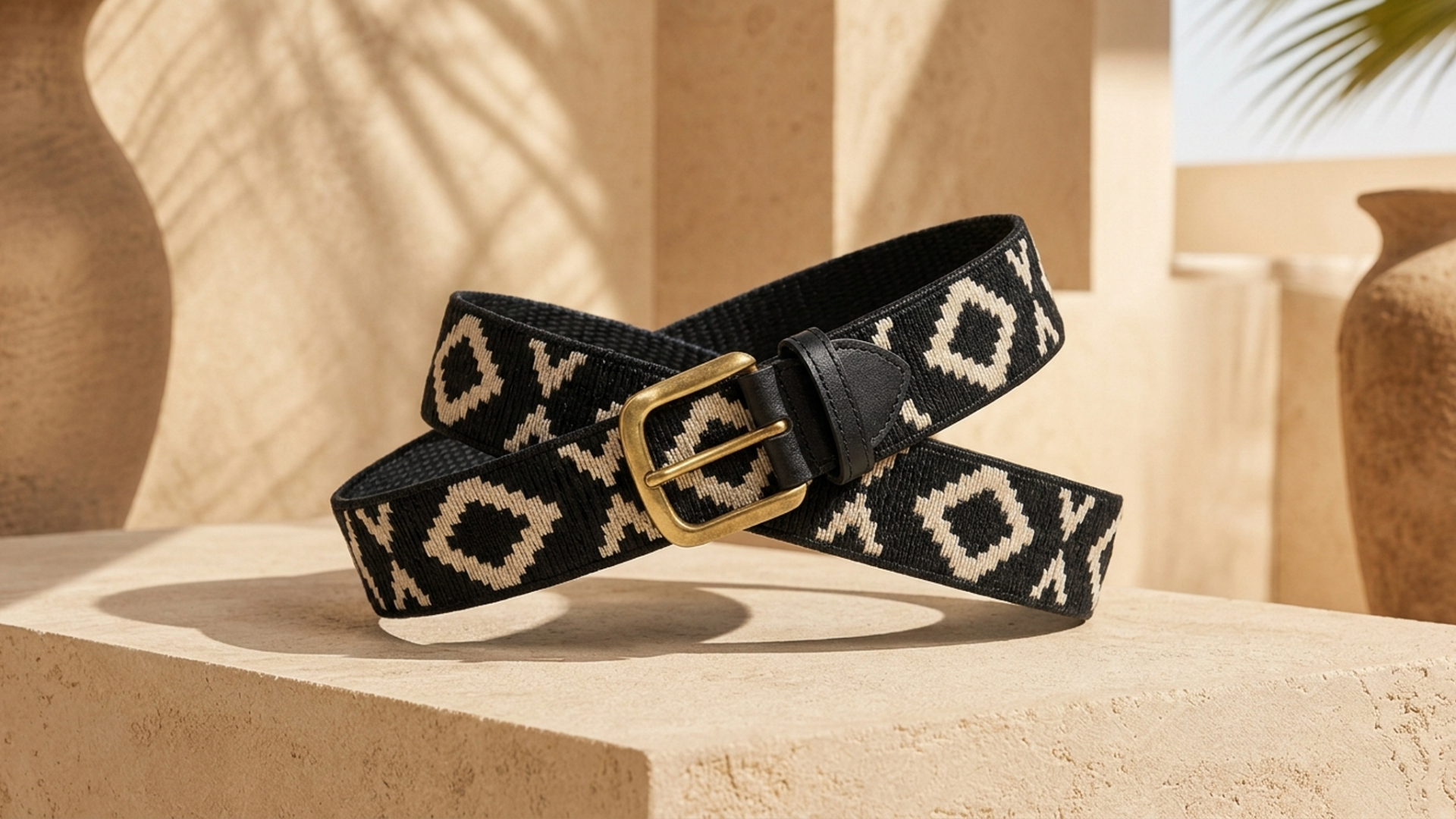 Editorial movement view of the Nandi Embroidered Belt