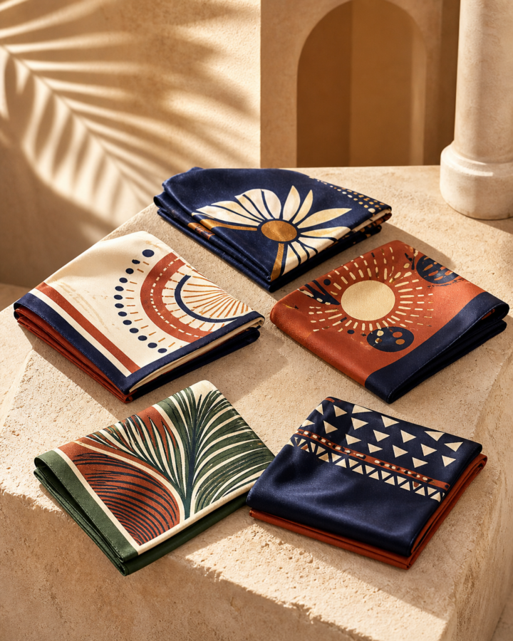 Soleil Silk Pocket Square Set